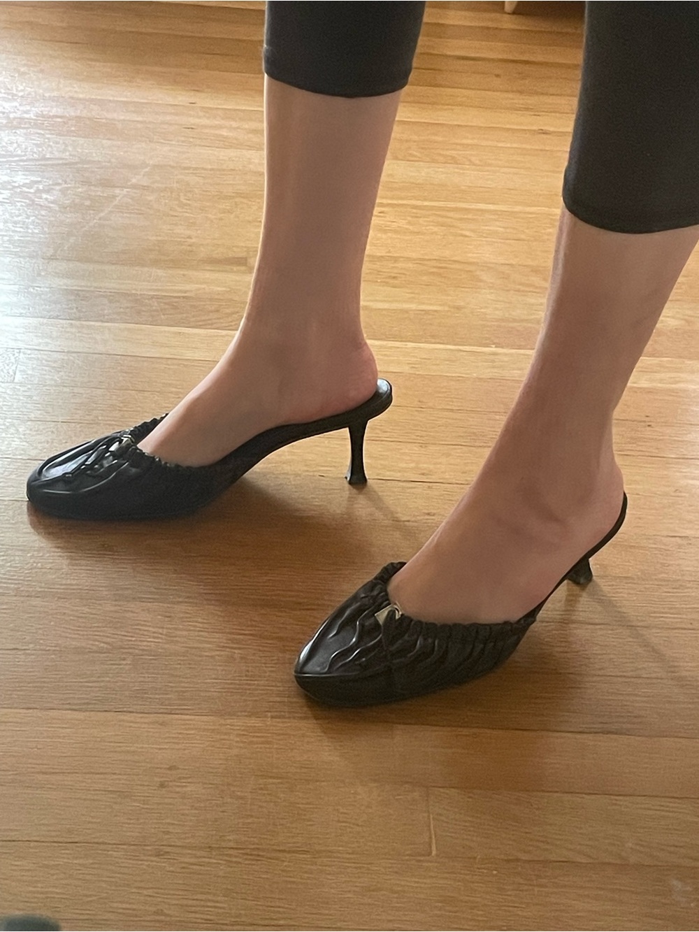 Gianfranco Ferre Black Women's Kitten Heel Mules